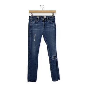 AG Adriano Goldschmied Women Jeans Distressed Super Skinny Ankle Legging Size 27